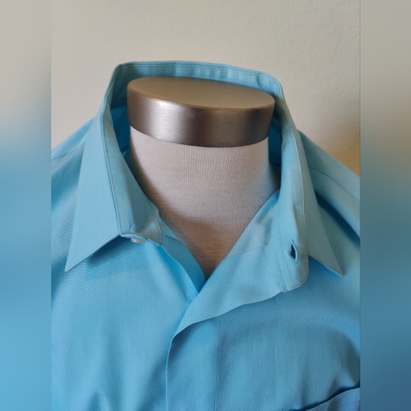 Men's Croft & Barrow teal button down Dress Shirt 🔘 (XL) 🩵💙💚🩵 - Picture 11 of 13